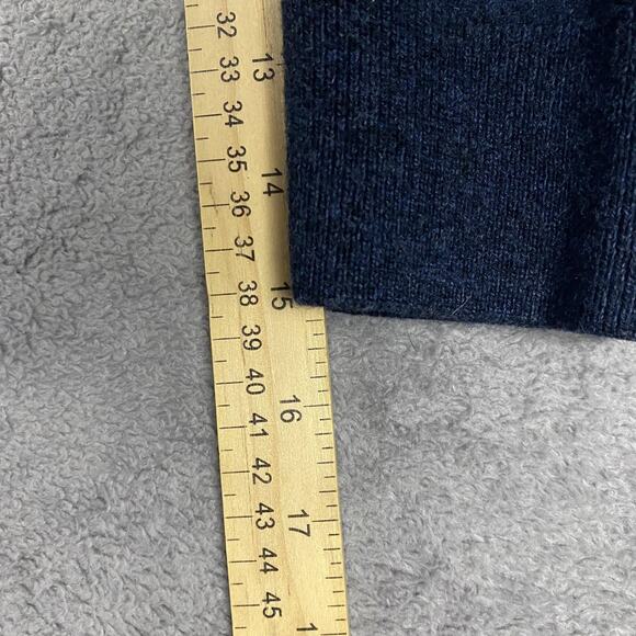 The Commons Sweater Mens XL Navy Blue 100% Merino Wool Pullover V Neck Classic - Picture 8 of 10